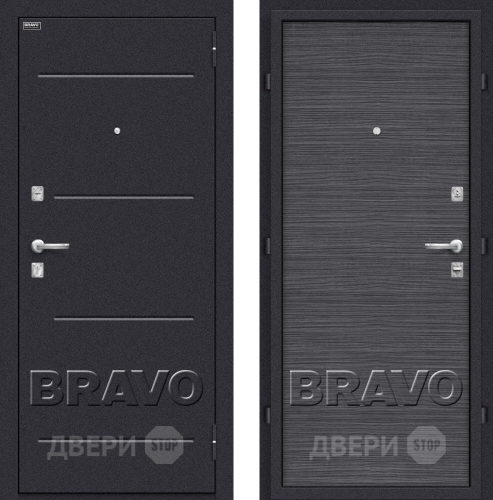 Входная металлическая Дверь Bravo Оптим Кобра Black Wood