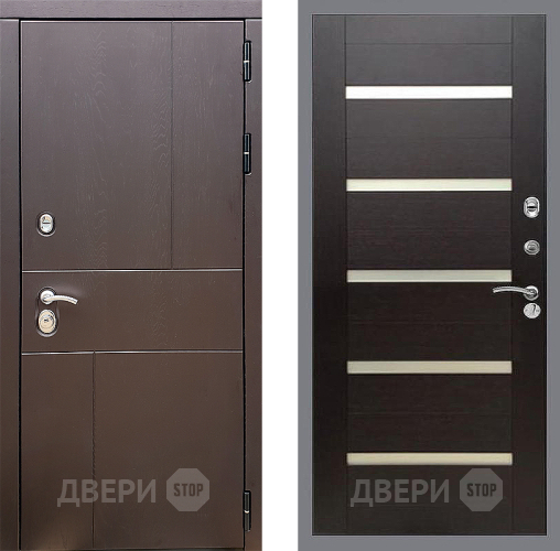 Входная металлическая Дверь Стоп УРБАН СБ-14 венге поперечный