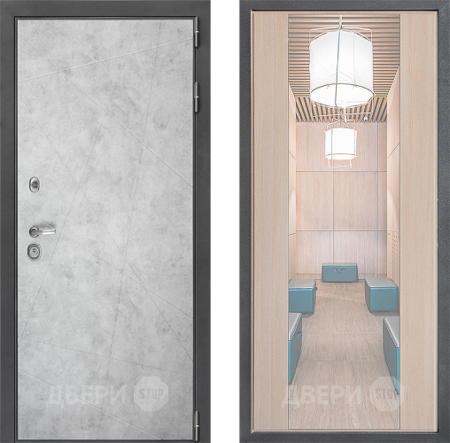 Входная металлическая Дверь Дверной континент ДК-3/743 ФЛЗ-1 Зеркало Капучино