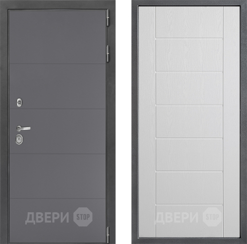 Входная металлическая Дверь Дверной континент ДК-3/649 ФЛ-Лайн Белое дерево