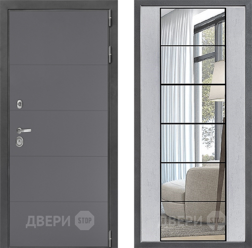 Дверь Дверной континент ДК-3/649 ФЛЗ-2 Зеркало Бетон светлый