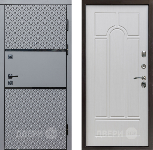 Входная металлическая Дверь Престиж Ромб Арка Лиственница белая