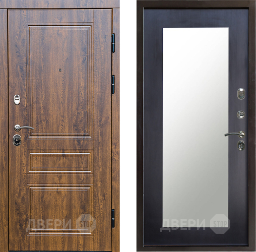 Входная металлическая Дверь Престиж Классика Дуб Зеркло Пастораль Венге