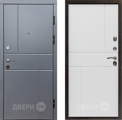 Входная металлическая Дверь Престиж Горизонт Грэй Горизонт Бетон белый