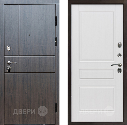 Входная металлическая Дверь Престиж Горизонт Венге Классика Белое дерево