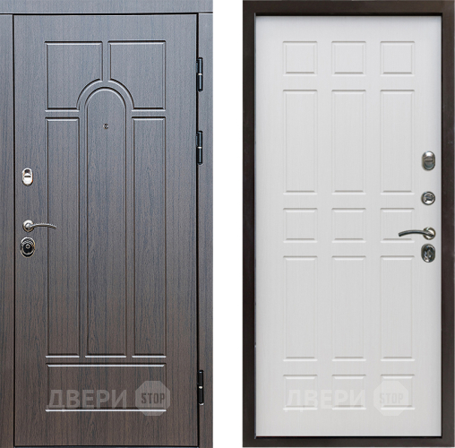 Входная металлическая Дверь Престиж Арка Спарта Лиственница белая