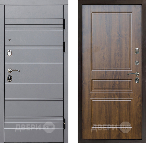 Входная металлическая Дверь Престиж Линия Грэй Классика Дуб