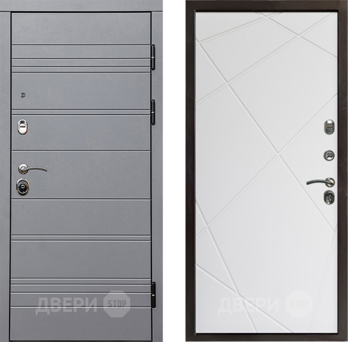 Дверь Престиж Линия Грэй Лучи Бетон белый