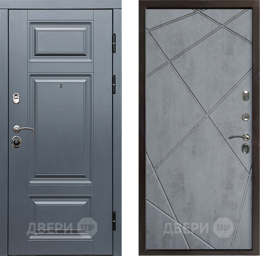 Входная металлическая Дверь Престиж Премиум Лучи Бетон темный