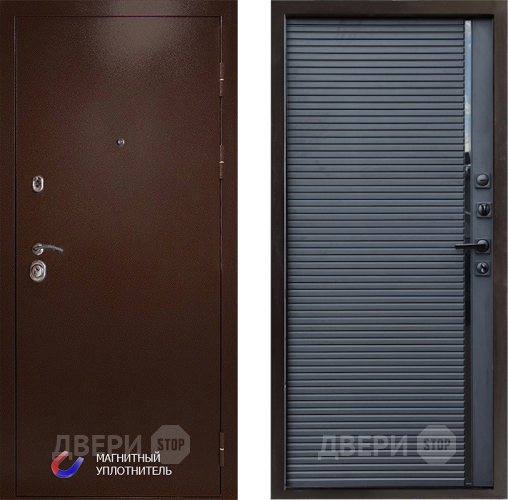 Входная металлическая Дверь Престиж Медь Porte Черный кварц