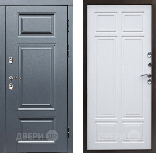 Входная металлическая Дверь Престиж TERMO с терморазрывом Премиум Грэй Премиум Лиственница белая