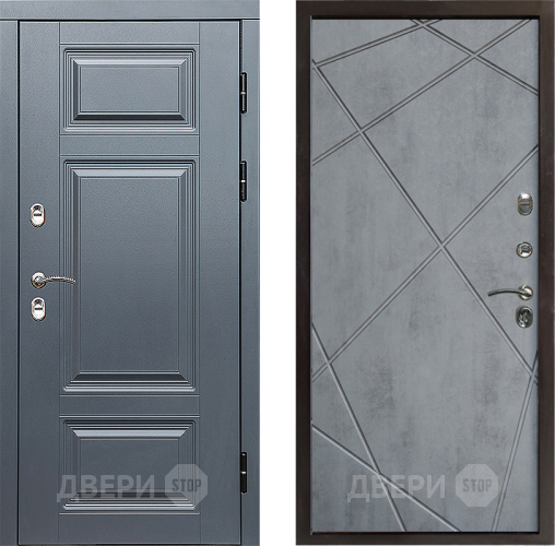 Входная металлическая Дверь Престиж TERMO с терморазрывом Премиум Грэй Лучи Бетон темный