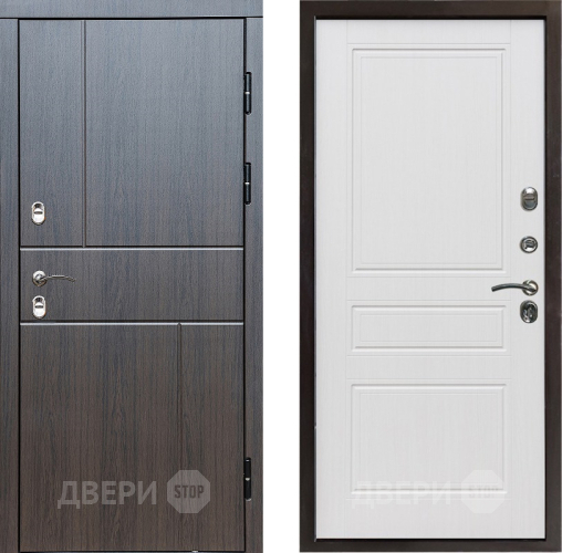 Входная металлическая Дверь Престиж TERMO с терморазрывом Горизонт Венге Классика Белое дерево