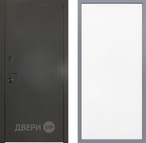 Дверь Заводские двери Эталон 3к антик серебро Тривия Белый софт