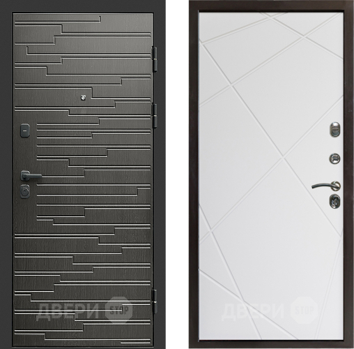 Входная металлическая Дверь Престиж Rivera Лучи Бетон белый