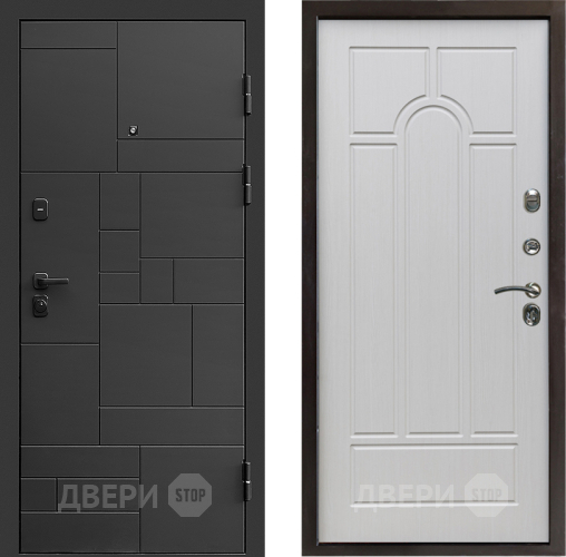 Входная металлическая Дверь Престиж Kvadro Арка Лиственница белая