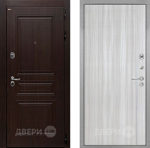 Входная металлическая Дверь Интекрон (INTECRON) Брайтон Тиковое Дерево В-07 с молдингом Сандал белый