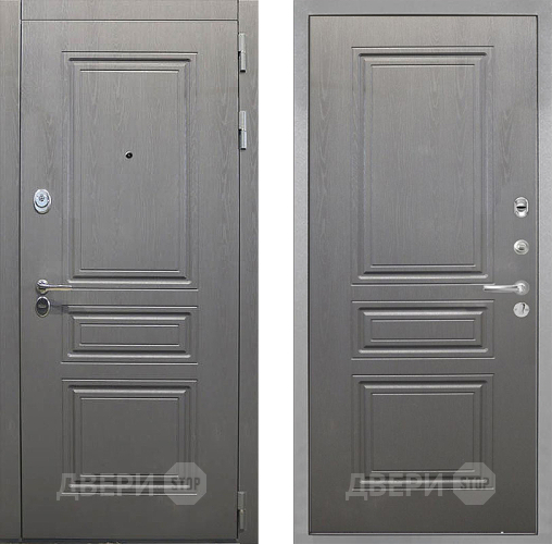 Входная металлическая Дверь Интекрон (INTECRON) Брайтон Графит ФЛ-243 Графит вуд дуб