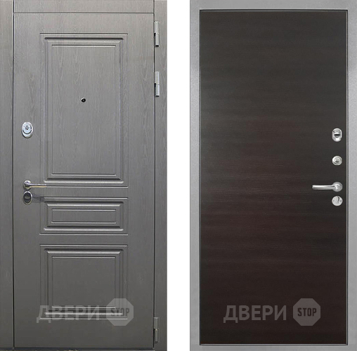 Входная металлическая Дверь Интекрон (INTECRON) Брайтон Графит Гладкая Эковенге поперечный