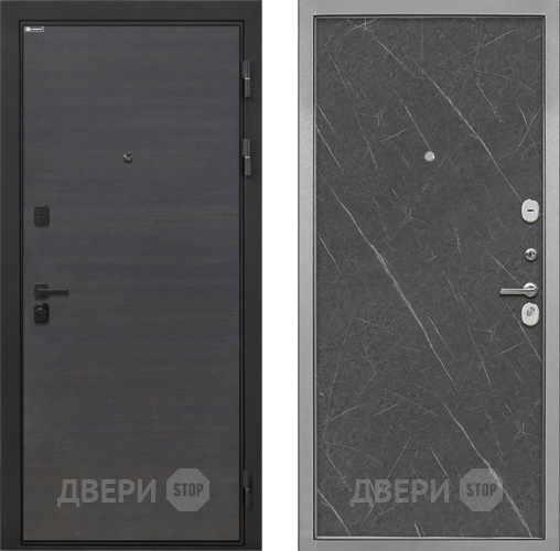 Входная металлическая Дверь Интекрон (INTECRON) Профит Black Эковенге Гладкая Гранит лава оникс