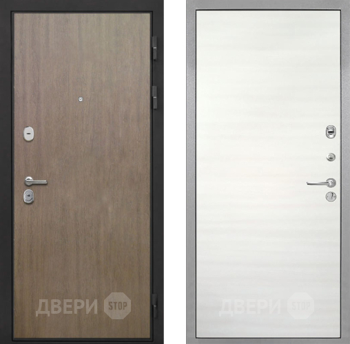 Входная металлическая Дверь Интекрон (INTECRON) Гектор Венге Коричневый Гладкая Дуб сильвер поперечный