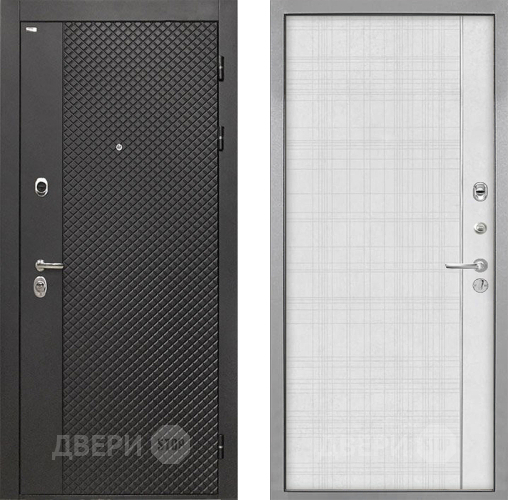Входная металлическая Дверь Интекрон (INTECRON) Олимпия Black 4К В-07 с молдингом Лофт белый