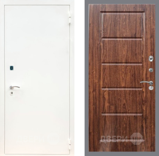 Дверь Рекс (REX) 1А Белая шагрень FL-39 орех тисненый