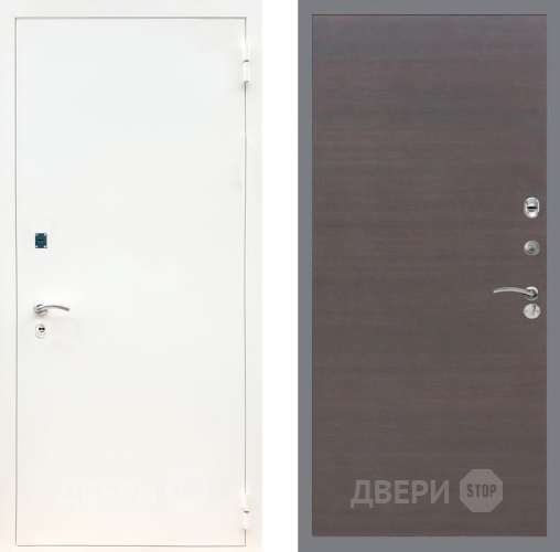 Входная металлическая Дверь Рекс (REX) 1А Белая шагрень GL венге поперечный