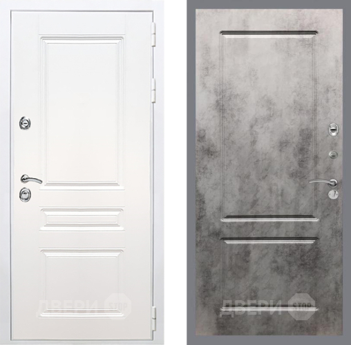 Входная металлическая Дверь Рекс (REX) Премиум-н Силк Сноу FL-117 Бетон темный