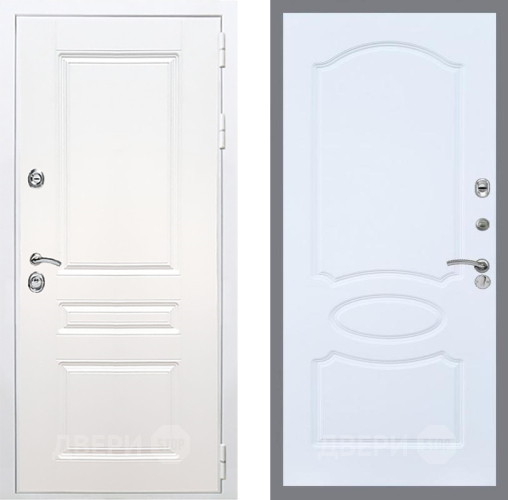 Входная металлическая Дверь Рекс (REX) Премиум-н Силк Сноу FL-128 Силк Сноу