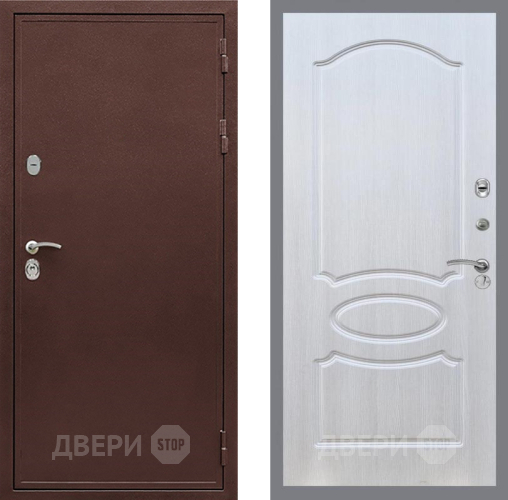 Входная металлическая Дверь Рекс (REX) 5 металл 3 мм FL-128 Лиственница беж