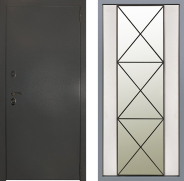 Дверь Заводские двери Эталон 3к антик серебро Зеркало Перфекто Структурное дерево 960х2050 мм