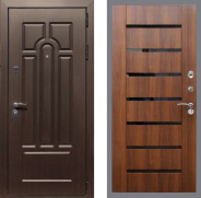 Дверь Рекс (REX) Эврика СБ-14 стекло черное Орех бренди 960х2050 мм